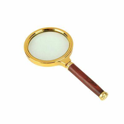 China 10 Times Grain Hd Lens Magnifying Glass Portable Handheld Wooden Magnifying Glass Reading Magnifying Glass Gift For The Elderly for sale