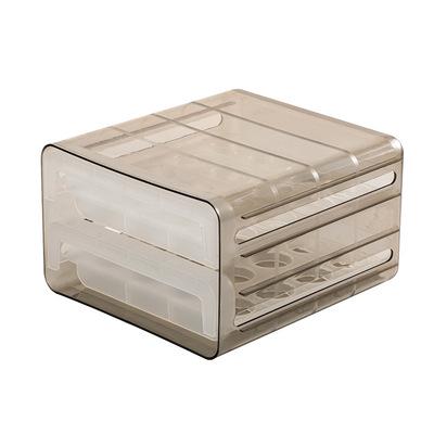 China Household Viable Egg Box Refrigerator Storage Box Double-Layer Drawer Egg Rack Rectangular Plastic Fresh-Keeping Box for sale