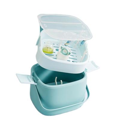 China BPA KUB Baby Double-Layer Baby Bottle Storage Box Free Bottle Holder With Handle Baby Tableware Box for sale