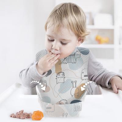 China BPA Free KUB Baby Soft Hygienic Washless Bib With Food Catcher Waterproof Cute Portable Travel Baby Paper Disposable Bibs for sale