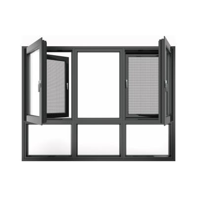 China Folding American Net Aluminum Screen Style Aluminum Swing Hurricane Windows Mosquito Hurricane Windows for sale