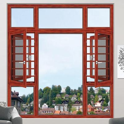 China Aluminum Folding Screen House Windows With Shatterproof Glass And Soundproof Casement Breaking Window With Guardrail for sale