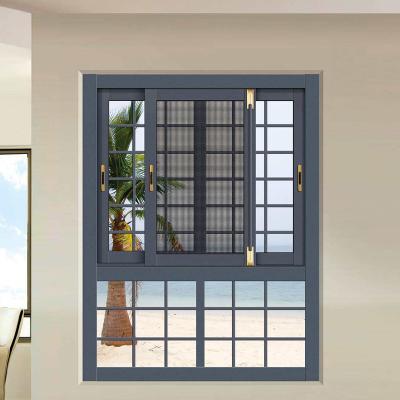 China Favorable Price Folding Double Glazed Aluminum Sliding Screen Windows for sale