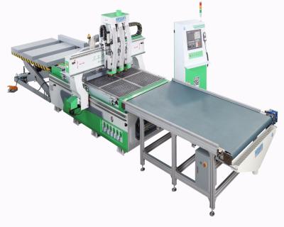 China 2500*1260*200 Mm CNC Cutting Machine Center Router With Loading And Unloading For MDF for sale