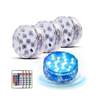 China IP68 LED Theme Park Battery Power Swimming Pool Underwater Waterproof Magnetic Bathtub Submersible Light For Wedding Party for sale