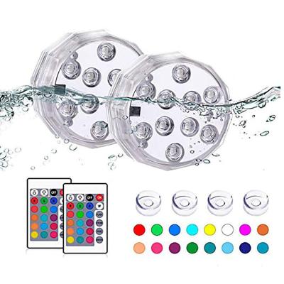 China IP68 Multicolor Theme Park Swimming Pool Undercurrent LED Bathtub Submersible Lights with Remote Control for Halloween Holiday Decoration for sale