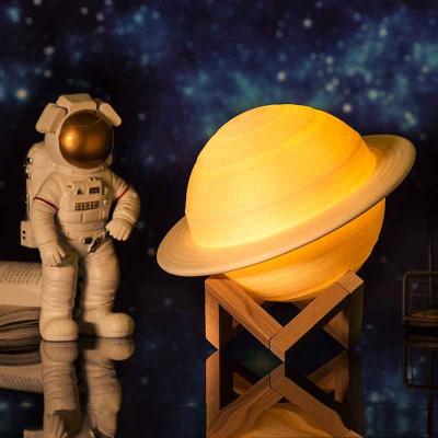 China 3D Printing 3D Printing 3D Printing 16 Inch USB Colors Kids LED Saturn Moon Night Lamp Remote Touch Control Lighting Dimable 8.7 Rechargeable for sale