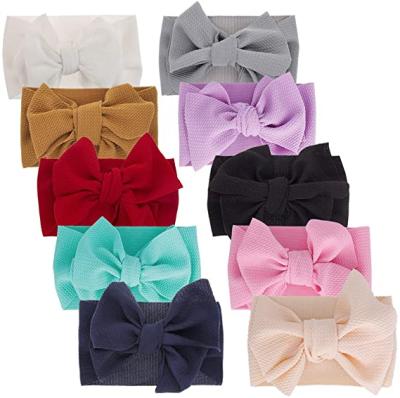 China Popular Big Hair Bow Baby Headbands Ties Headwrap Elastic Bow Hairband Head Wraps For Infant Newborn Toddler Hair Accessories for sale