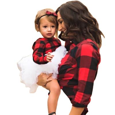 China Breathable 6 Layers Sublimation Black Buffalo Plaid Christmas Red Dress Twirl Fluffy Dress Personalized Girl Christmas Outfit for sale