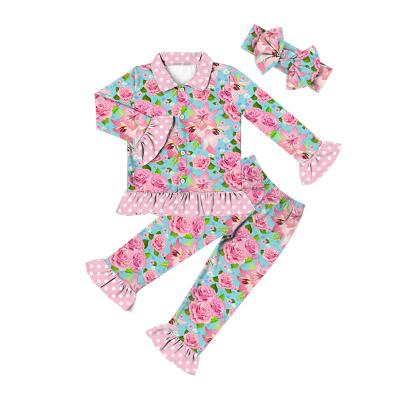 China Casual OEM Customize Kids Girls High Quality Clothing Sets Organic Cotton Baby Pajamas Clothes Wholesale for sale