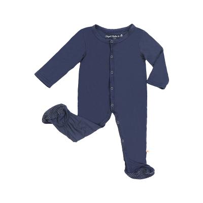 China Spandex / bamboo fiber in one piece many colors 2020 stock bamboo sleeves long knitted babies boys footie jumpsuits rompers for sale