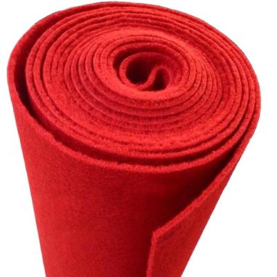 China Sustainable Nonwoven Needle Punched Felt Fabric Red Carpet for sale