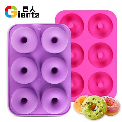 China Viable Non-Stick Silicone Donut Molds For 6 Full Size Donuts for sale