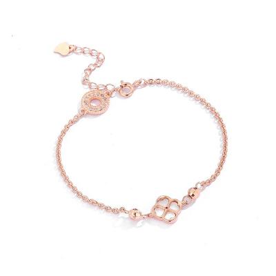 China Women's romantic silver clover bracelet s925 natural fritillary for sale