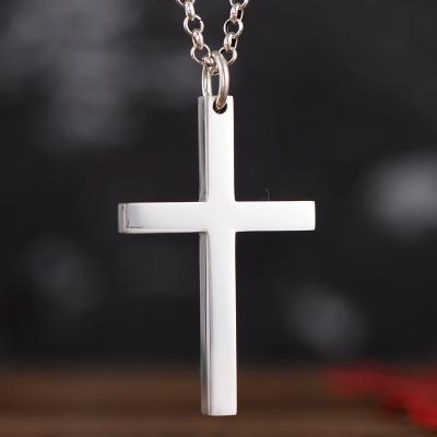 China Wholesale Pure Silver Ag999 Hiphop Jesus Cross Pendant Shiny Single Light Panel For Men And Women for sale