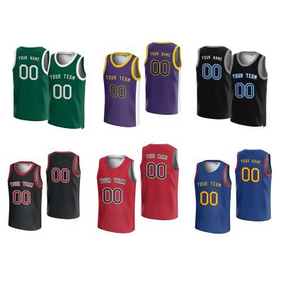 China Anti-Bacterial Oem customized Jersey basketball wear high quality embroidery craft breathable mesh basketball shirt for sale