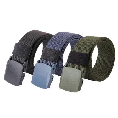 China High Quality Nylon Woven Braided Cloth Belt Belt With Plastic Army Military Tactical Belt Buckle for sale