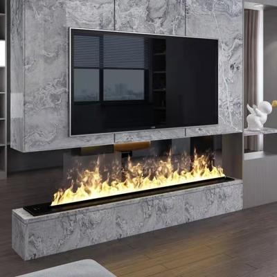 China Hotel Contemporary Style Water Fireplace Insert Cassette LED Fire Flame Water Vapor Electric 3D Realistic Fireplace 1m for sale