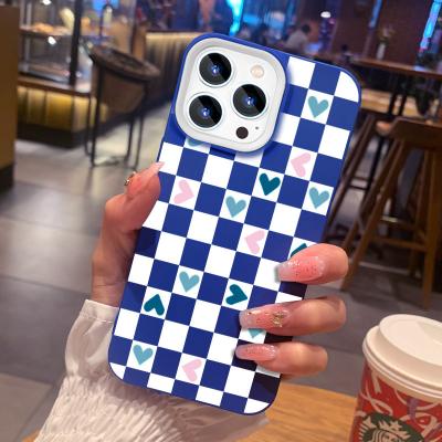 China Shockproof Lattice Like Klein Blue For Apple Pro Cell Phone Case XS/XR 7 8 131211 Plus All Included Drop Proof 13 12 11Promax Soft Case for sale