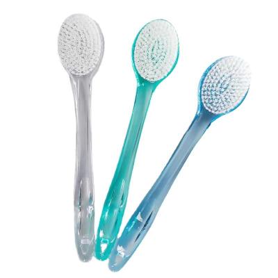 China Sustainable Wholesale Durable Long Handle Plastic Shower Body Brush With Bristles And Plastic Bubbles for sale