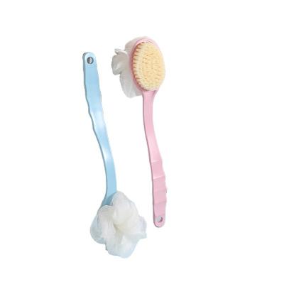 China Sustainable Bathroom Products Washing Back Skin Massage Body Bristle Scrubber Bath Shower Brush With Long Handle for sale