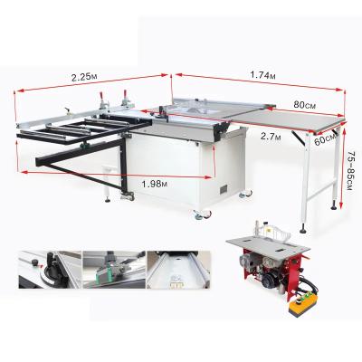 China JT01 Woodworking Horizontal Sliding Table Saw With Double Saw Machine Panel Push Dustproof Table Saw With Swing Arm For Furniture Factory for sale