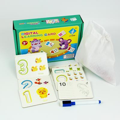 China Playing and Studying Multifunctional Digital Erasable Card Block Wooden Studying Toy for Children for sale