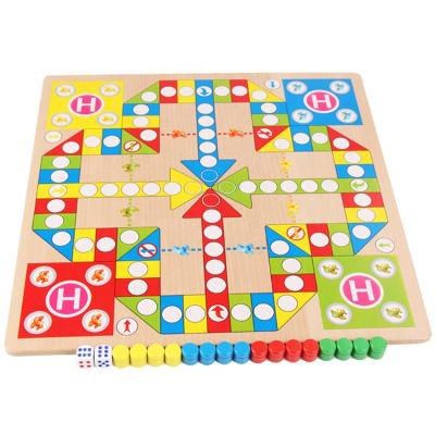 China Wooden Game Wooden Chess Set Intelligence Brain Development Chess Side Flying Toys for sale