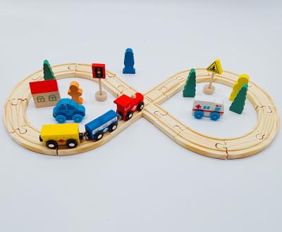 China Play and study of the ability exercise product train track series stage display manipulator toy for sale