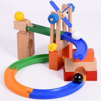 China Multiple Assemble High Quality Assembled Wooden Roller Coaster Toy Building Blocks Slot Toy Educationally for sale