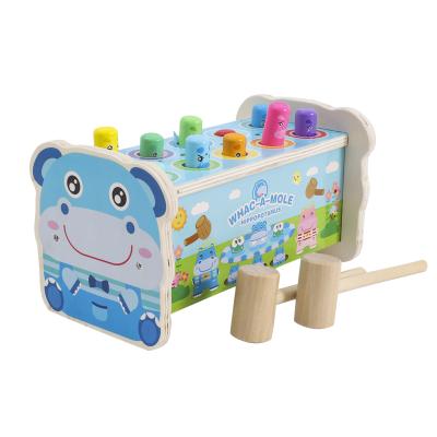 China Wooden Wholesale Study Game And Factory Beat A Mole Toy Cartoon Hippo Design Intelligence Developing Toy for sale