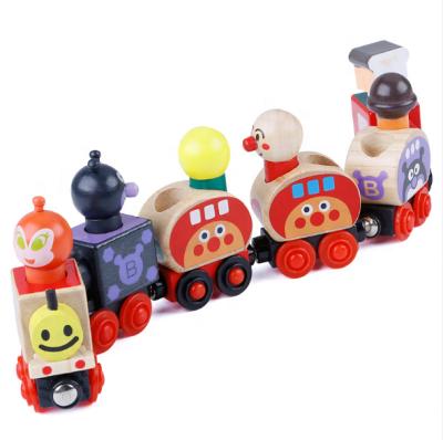 China Children Wooden Wooden Interesting Magnetic Bread Toys Super Man Train Toys Educational Wooden Train Wholesale for sale