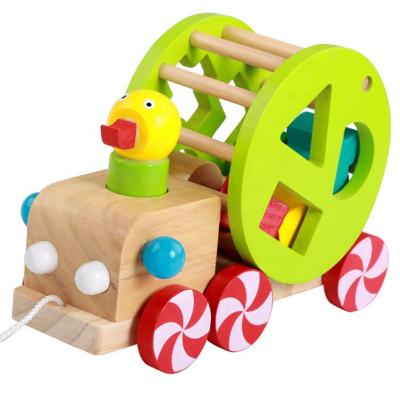 China Baby Earlier Cute Wooden Toys Design Duck Education Clog Toddler Funny Toddler Toy Blocks Wholesale for sale