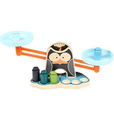 China Early Learning Balance Intelligence Baby Educational Toy Penguin Developing Wooden Ladder for sale