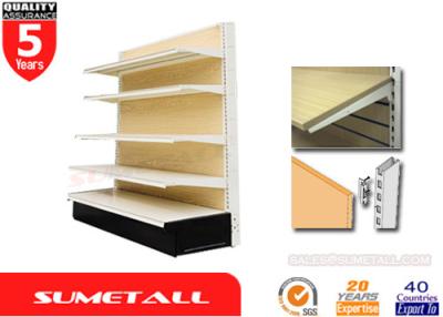 China MDF Wood Back Gondola Store Shelving , Supermarket Department Store Shelving for sale