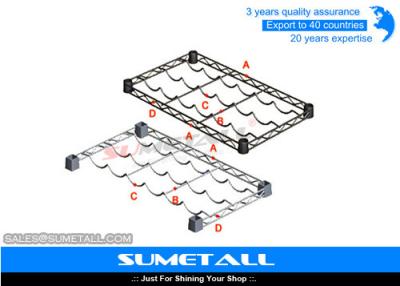 China Customized Chrome Wire Shelving Metal Wire Shelves For Wine Bottles Storage for sale