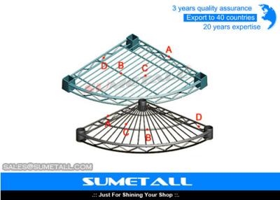 China Custom Radius Corner Metal Wire Shelving Rack For Bathroom D18