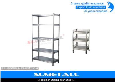 China Cremalheira de aço inoxidável do armazenamento do shelving do rebite de Boltless para o restaurante/cozinha à venda