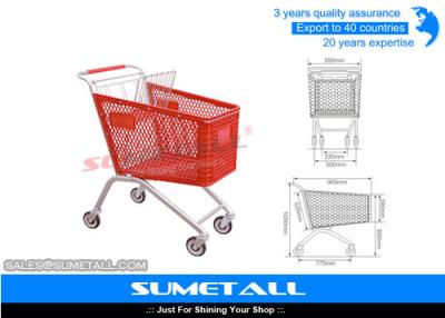 Китай Классическая 125L пластиковая корзина покупательская с колесами, продуктовый магазин покупательские тележки продается