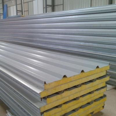 China Exterior Partition Wall Color Coating Steel Plate And Middle Injection Glass Wool Sandwich Panel for sale