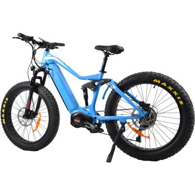 China Full Suspension 750W 1000W Aluminum Alloy Big Power Fat Tire Mountain Electric Bike for sale