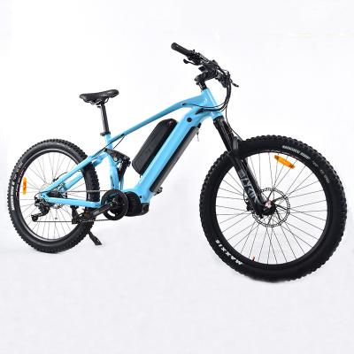 China Aluminum Alloy Double Battery Full Suspension Sports Mountain Bike Electric Bicycle e-MTB Ebike Bafang Motor for sale