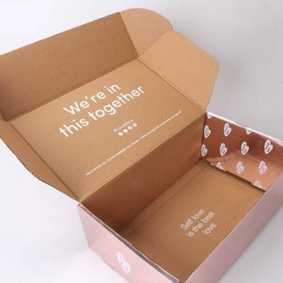 China Rosegold Mailing Mailing Boxes Apparel Boxes Logo Cardboard Gift Mailer Box Eco Friendly Corrugated Custom Mailer Packaging for sale