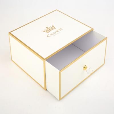 China Recycled Materials Logo Empty Folding Newly Cardboard Slide Boxes Custom Cosmetics Drawer Gift Boxes for sale