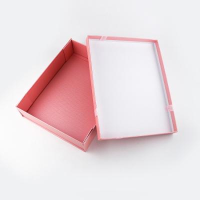 China Recyclable Foldable Foldable Cardboard Gift Folding Clothing Box Packaging Two Pieces Of Lid And Base Cardboard Boxes for sale