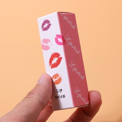 China Recycled Materials Skin Care Cosmetics Custom Lip Gloss Set Pink Paper Gift Box Lip Gloss Packaging Box Cosmetics for sale