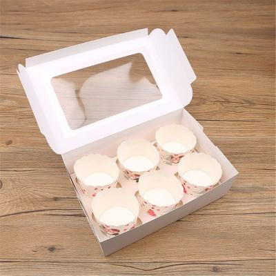 China Recycled Materials Birthday Party Favor Cup Custom Printing Eco Friendly Foldable Wedding Cake Box for sale