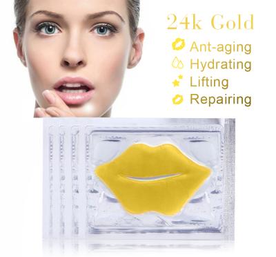 China Natural Moisturizer 24k Gold Lip Mask Private Label Moisture Care Collagen Sheet Gold Lip Care Hydration Products for sale