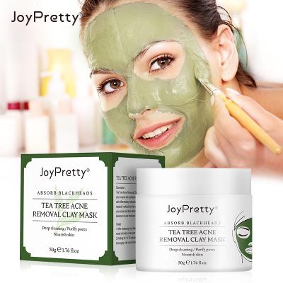 China Skin Revitalizer Herbal Face Clay Mask For Acne Remove Whitening Tea Tree Extract Deep Cleansing Mud Facial Mask for sale