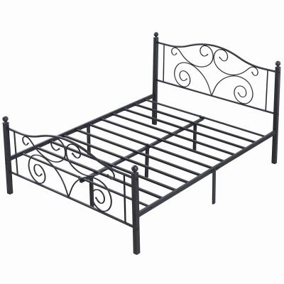 China View of metal bed modern metal bed design with single headboard and footboard double size for sale